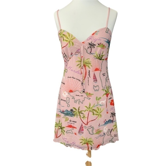 Urban Outfitters Elodie Mini Dress-Floral Tropical Print, Lined L - Picture 2 of 6